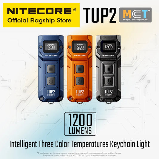 NITECORE TUP2 Mini EDC Keychain Flashlight – USB-C Rechargeable 1200 Lumen for Camping