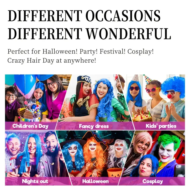 Halloween Hair Color Spray - Washable Temporary Hair Dye for DIY Party Styling, One-Time Color & 8 Shades
