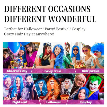 Halloween Hair Color Spray - Washable Temporary Hair Dye for DIY Party Styling, One-Time Color & 8 Shades