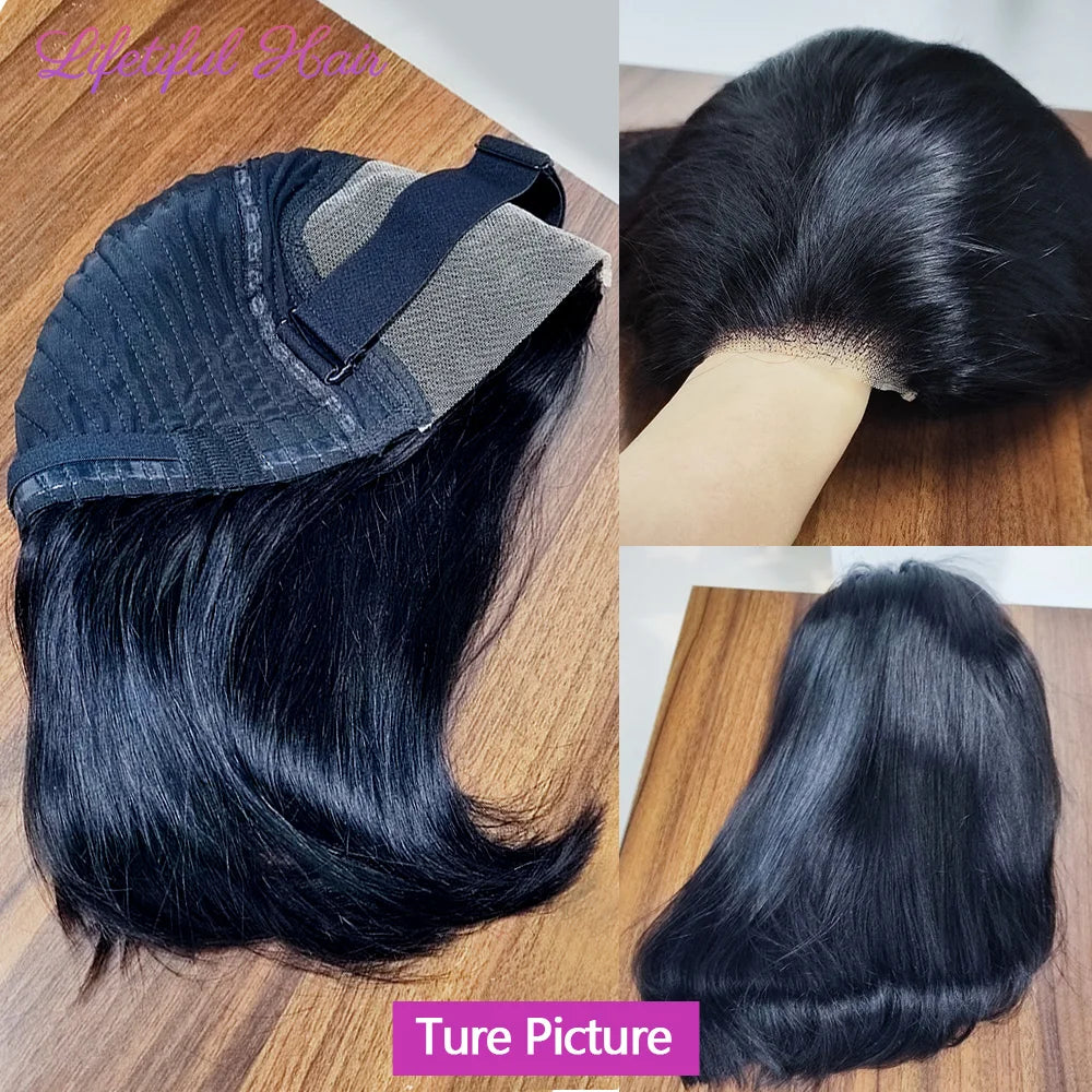 Glueless Bob Human Hair Wig — Ready-to-Wear Straight 4x4 Transparent Lace Closure for Women