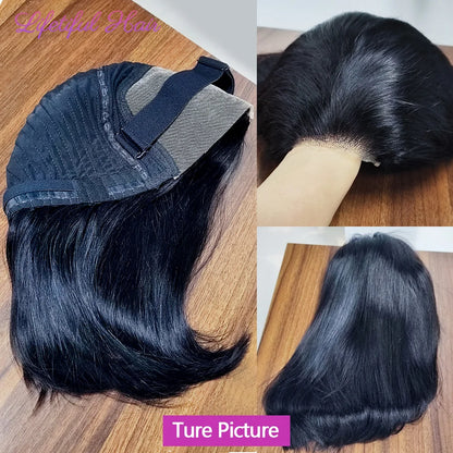 Glueless Bob Human Hair Wig — Ready-to-Wear Straight 4x4 Transparent Lace Closure for Women