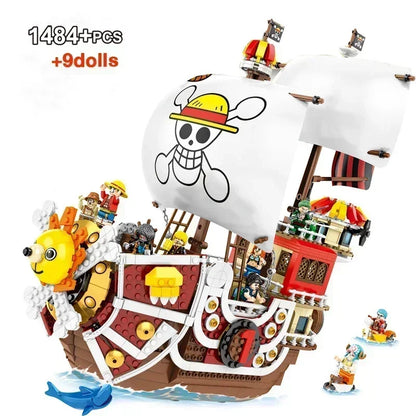 One Piece Thousand Sunny Boat Building Blocks – 1484/432pcs Cartoon Pirate Ship Toy Set for Kids Christmas Gifts