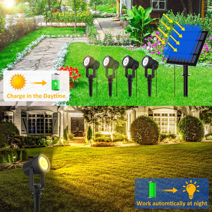 3000K RGB Solar LED Spotlight – Waterproof IP65 Outdoor Solar Garden Wall Light