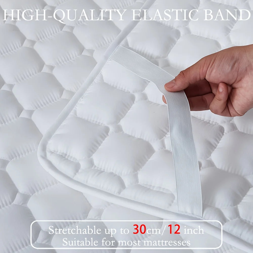 Waterproof Quilted Mattress Protector - Thick Breathable Mattress Topper for Single or Double Beds