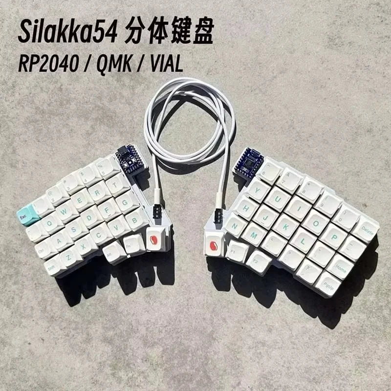 Silakka54 Split Mechanical Keyboard - Ergonomic Hot-Swappable QMK/VIAL Programmable RP2040 Keyboard