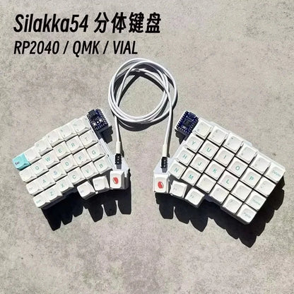 Silakka54 Split Mechanical Keyboard - Ergonomic Hot-Swappable QMK/VIAL Programmable RP2040 Keyboard