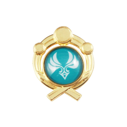 Genshin Impact Metal Brooch Pins - Primogem Xiao Vision Element Badge Cosplay Collectible Jewelry
