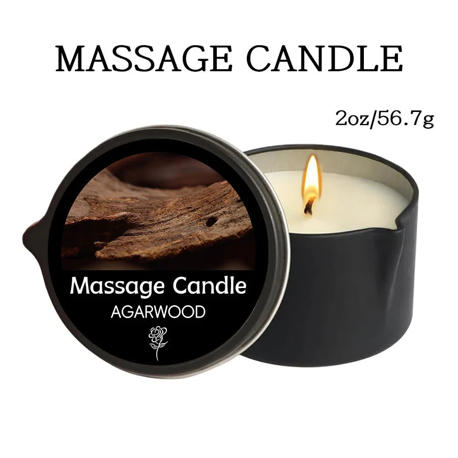 Massage Oil Candle – Aromatherapy Stress Relief Scented Candle for Skin Moisturizing & Spa Relaxation Luxury Home Wellness Candle
