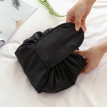 Women’s Drawstring Cosmetic Bag — Portable Waterproof Travel Makeup Organizer & Toiletry Beauty Pouch