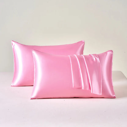 2PCS Satin Pillowcase Set - Soft Smooth Cooling Pillow Covers for Skin & Hair Care