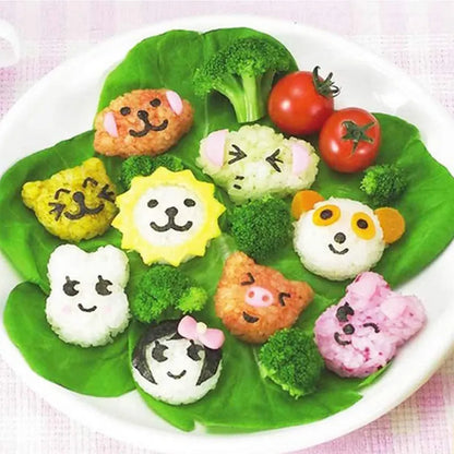 Cartoon Cute Boiled Egg Mold Set - Fish, Cart, Heart Shapes - Sushi Rice and Fondant Cake Decorating Tool for Children's Lunch