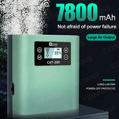 Ultra-Silent Rechargeable Aquarium Air Pump – 4W Lithium Battery Oxygen Aerator for Outdoor Fishing & High-Power Use