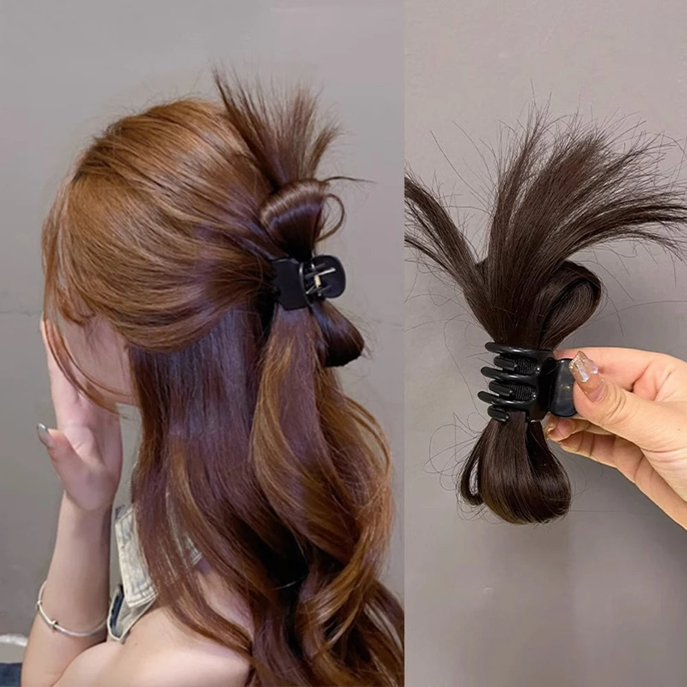 Women’s Half-Tie Hair Claw – Feather Shuttlecock & Crab Clip for High Ponytail Hairstyles