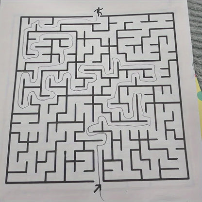 32-Page Kids Maze Puzzle Book - Educational Brain Training Toy for Concentration, Intelligence Development & Early Learning