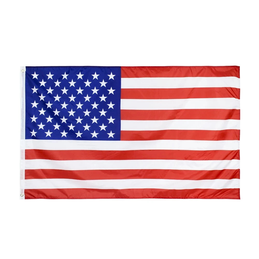 35x59 Inch Embroidered American Flag – Waterproof Nylon USA Independence Day Outdoor Flag with Brass Grommets (90x150cm)