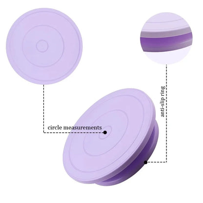 Plastic Cake Turntable: Rotating Stable Stand for Baking Decoration - DIY Mold, Anti-Skid Round Cake Table