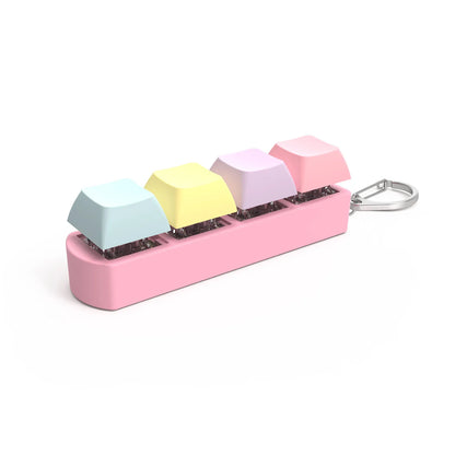 4-Keys Mechanical Keyboard Keycap Toy – Anti-Stress Finger Button Decompression Keychain for Children and Adults