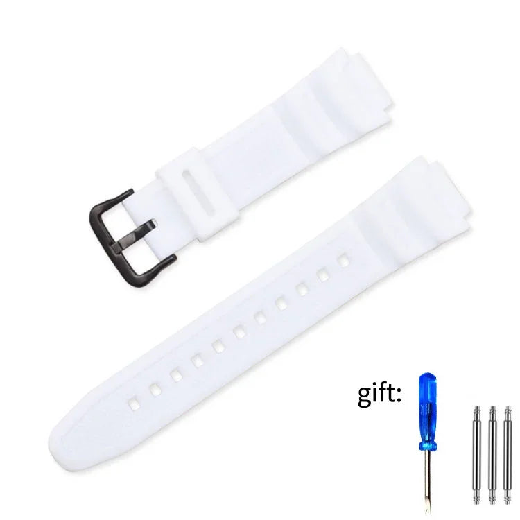 18mm Resin Silicone Watch Strap for Casio Watches - Replacement Rubber Band for W-218H, F-108, AE-1200, AE-1000 and AE-1300