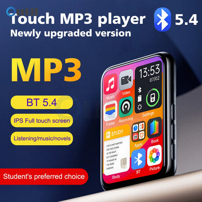 Bluetooth 5.4 MP3 Player - Touch Screen HiFi Music Player with Built-In Speaker, 32GB Storage & Voice Recording