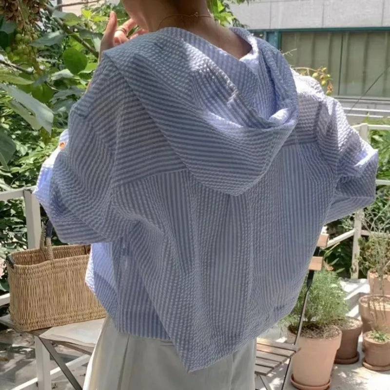 Women’s Summer Long-Sleeve Shirt - Casual Lightweight Sunshade Top for Everyday Wear