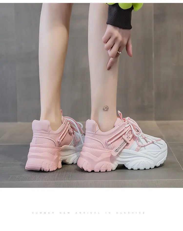 Women's Platform Sneakers - 2024 Spring Fashion Thick Sole Casual Shoes & Tennis Trainers