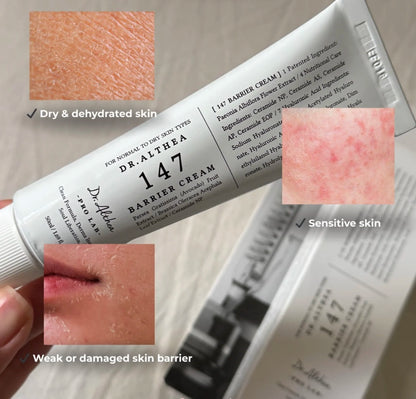 Dr.Althea 147 Barrier & 345 Relief Cream - Facial Moisturizer with Collagen, Centella Asiatica & Hyaluronic Acid