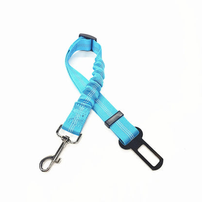 Adjustable Dog Car Seat Belt Harness – Nylon Reflective Elastic Safety Strap with Cushioning for Pet Travel