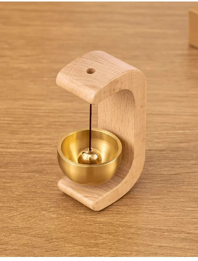 Dopamine Magnetic Indoor Wind Chime – Oak & Walnut Copper Doorbell for Home Decor