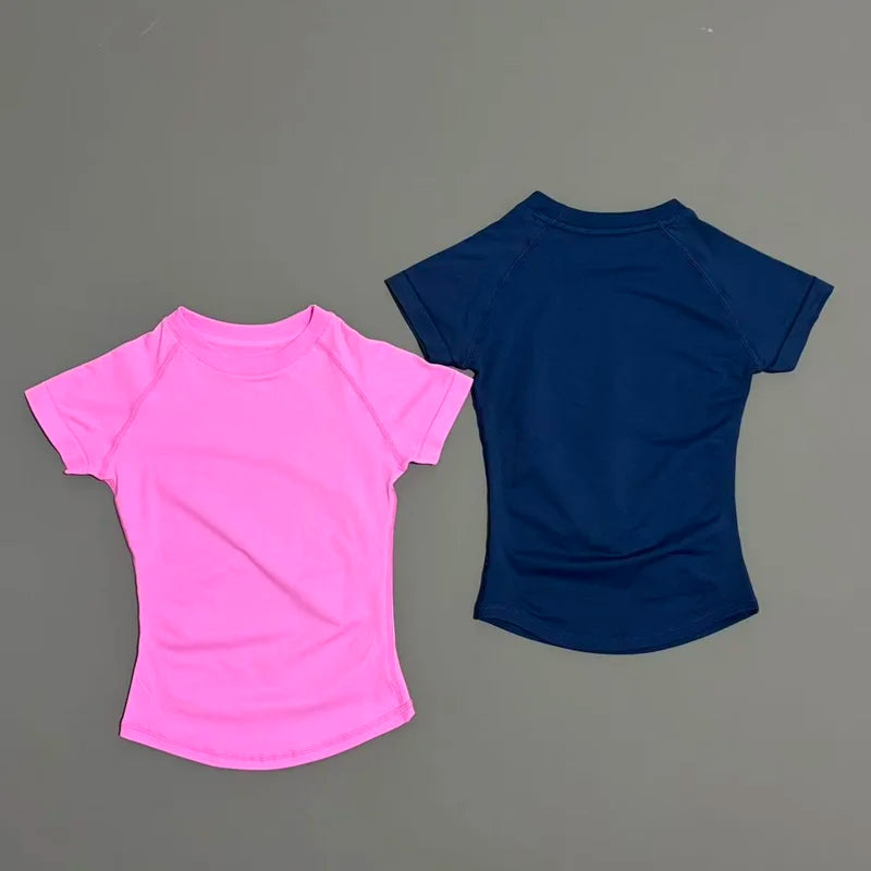 Women’s Seamless Sports Top – Short Sleeve Slim Fit Yoga & Gym Running Fitness Activewear T-Shirt Athletic Workout Tee