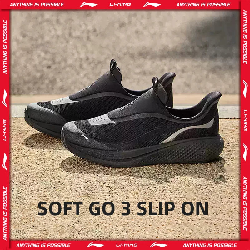 Li-Ning SOFT GO 3 Slip-On Shoes - Breathable COMFOAM Casual Walking Sneakers for Men