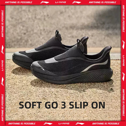 Li-Ning SOFT GO 3 Slip-On Shoes - Breathable COMFOAM Casual Walking Sneakers for Men