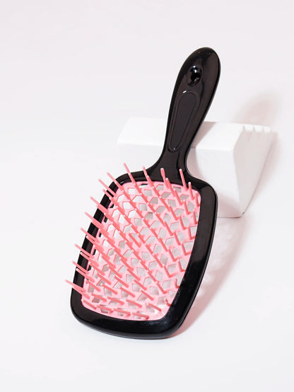 Tangled Hair Combing Massage Brush — Hollow Curly Hair Salon Brush for Real Hair & Wigs
