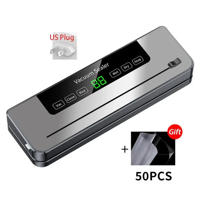 Electric Vacuum Sealer Machine for Food Storage, Touch Button Dry & Wet Mode, Built-in Cutter, Kitchen Vacuum Packaging System