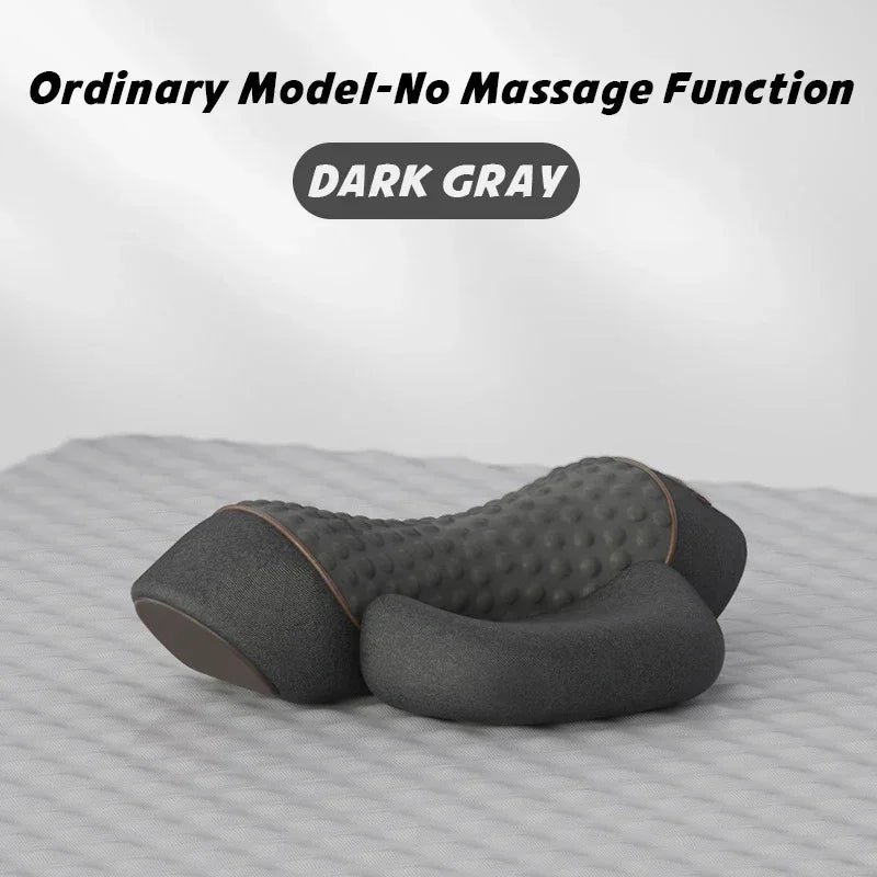 Electric Cervical Massage Pillow – Heated Vibration Neck Traction Memory Foam Support for Sleep & Spine Relaxation