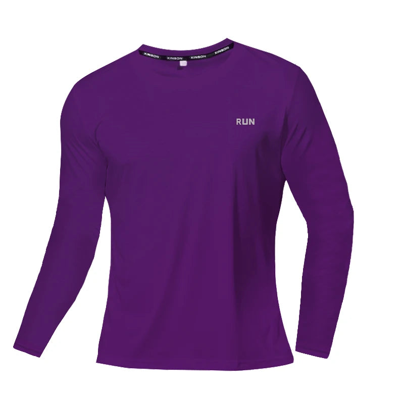 Men's Summer Ice Silk Long Sleeve T-Shirt – Quick Dry, Breathable Sun Protection for Outdoor Running