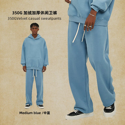 Straight-Lined Solid Color Cashmere Sweatpants – Soft Cozy Lounge Pants