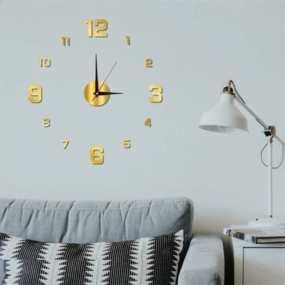 Creative Frameless DIY Wall Clock — Silent Modern Home & Office Wall Decoration for Living Room, Bedroom, and Art Spaces