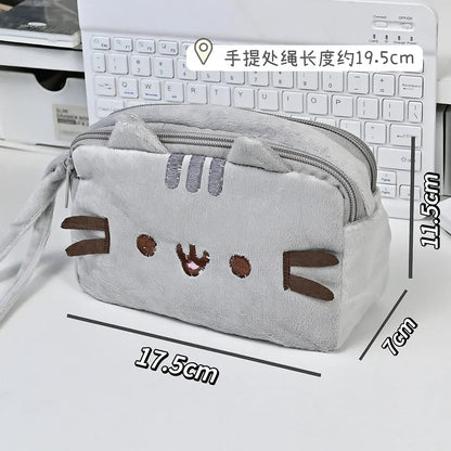 Kawaii Pusheen Pencil Case - Cute Fat Cat Large Capacity Stationery Bag & Cosmetic Travel Storage Pouch