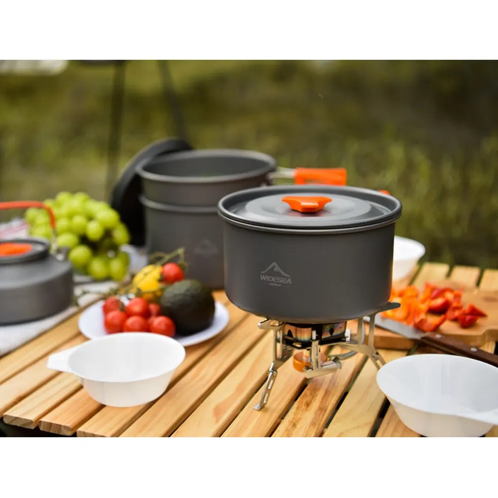 Widesea Camping Cookware Set – Lightweight Outdoor Pots & Tableware for Hiking, Picnic & Travel