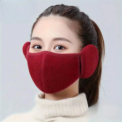 Winter Fleece Mask Earmuffs - Unisex Cold-Proof Ear Warmer for Outdoor Cycling, Hiking, Skiing