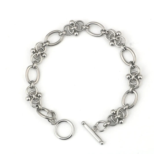 316L Stainless Steel Chain Bracelet - Hip Hop Tricycle Design DIY Statement Jewelry For Men & Women Kpop Style