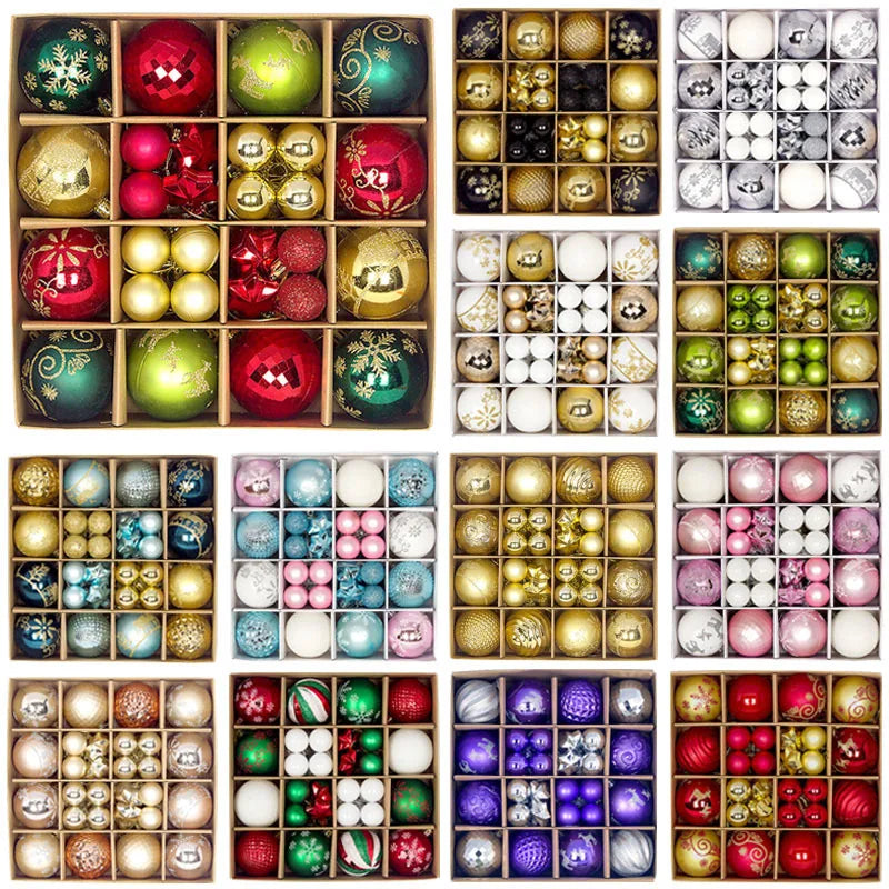 44PCS Christmas Ball Ornaments – 3/6CM Decorative Pendant Balls for Christmas Tree, Home Decor, New Year & Holiday Accessories