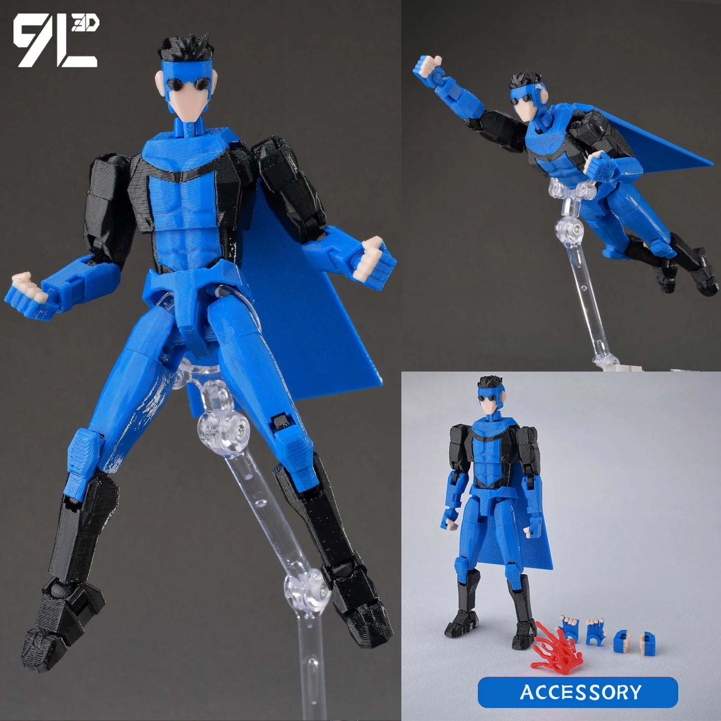 9L3D Superman & Batman Action Figures – Multi-Jointed Poseable LUCKY13 Titan13 Collectible Hero Toys