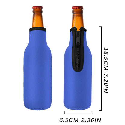 Beer Bottle Coolers - Insulator Sleeve Covers with Ring Zipper for 12 Oz (330 Ml) Bottles - Outdoor Beer Accessories - Available in Various Quantities