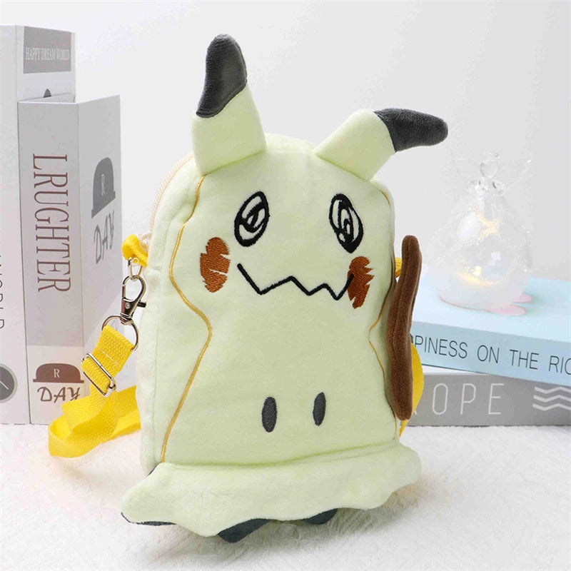 Pokemon Plush Shoulder Bag - Gengar Lucario Mimikyu Snorlax Pikachu Anime Kawaii Toy Gift for Kids