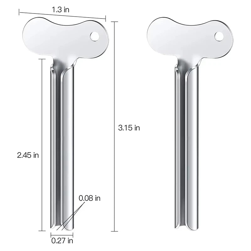 Stainless Steel Tube Squeezer - Metal Toothpaste, Hair Dye & Cosmetic Tube Press Tool for Bathroom Use