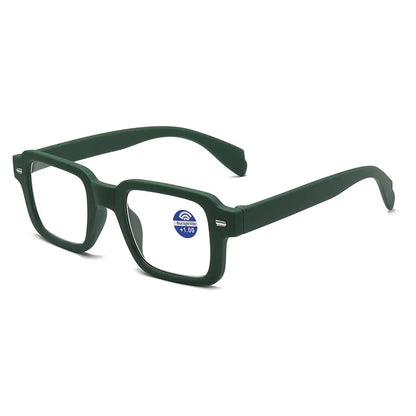 Fashion Square Reading Glasses for Women & Men – Plastic Computer Eyewear with Anti-Blue Light, Presbyopia & Hyperopia, Diopter +1.0 to +2.0
