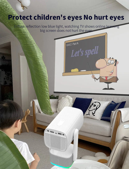 Salange K2 4K Smart Projector - Android 11, Built-in Battery, Bluetooth Speaker, WiFi, Auto Focus & Keystone, Outdoor Movie Ready