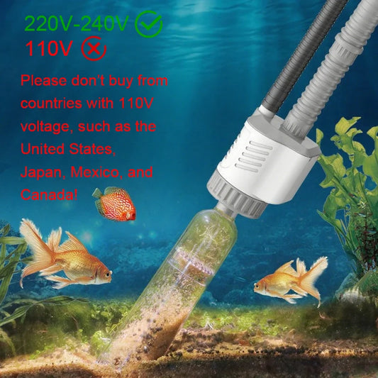 Electric Aquarium Water Change Pump - 30W Fish Tank Gravel Cleaner with Siphon Vacuum Filter for Easy Maintenance
