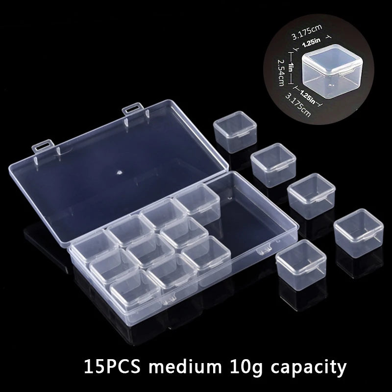 Multifunctional Transparent Storage Box Set - Ideal for Rice, Beads, Pills & Diamond Paintings, Convenient Organizer
